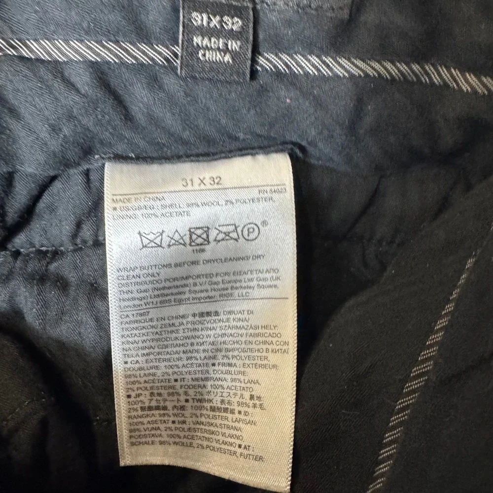 Banana Republic Modern Slim Fit Grey Wool Blend Dress Pants Mens 31x32